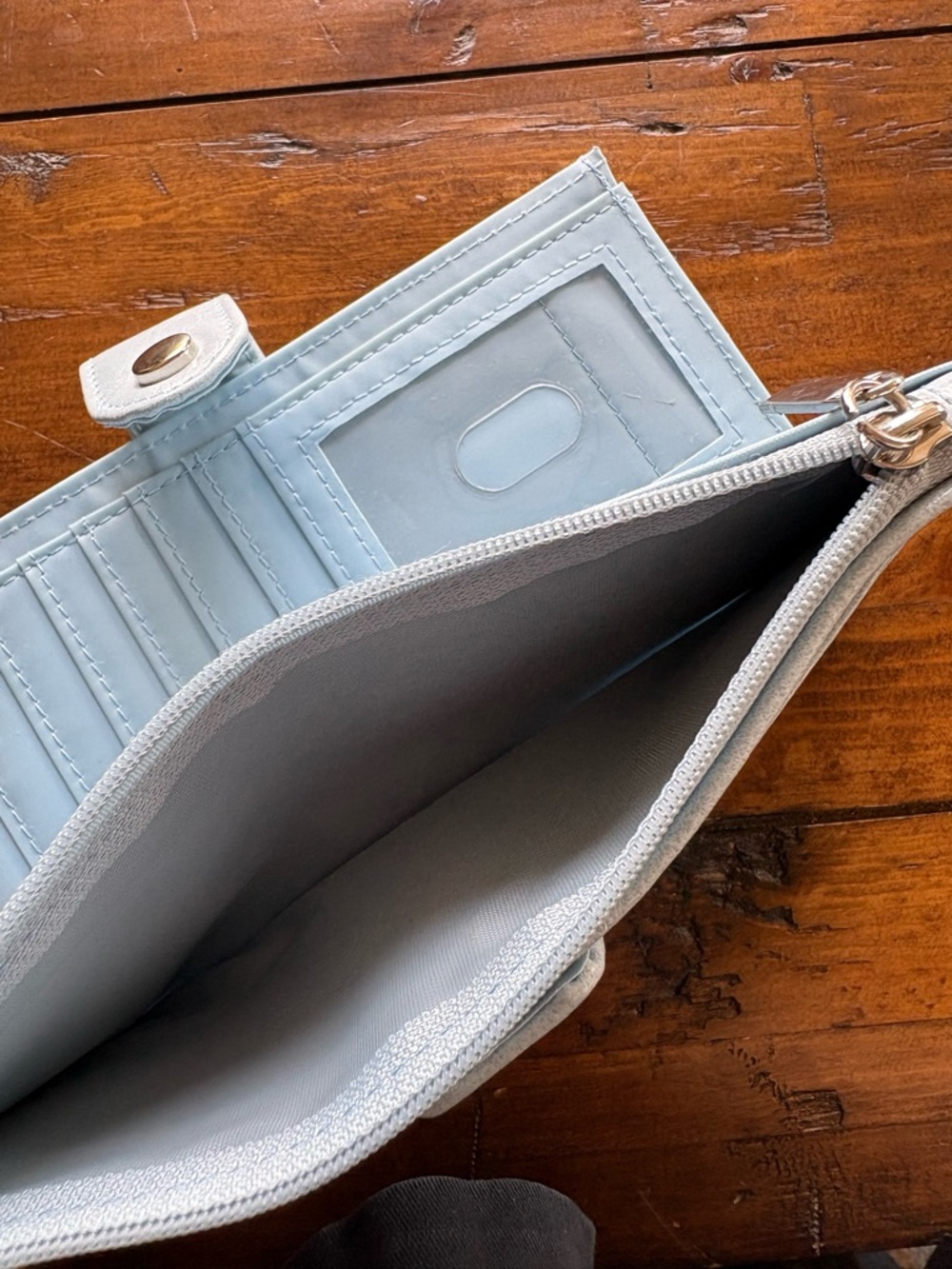Time and Tru Light blue Snap Wallet - Picture 4 of 6